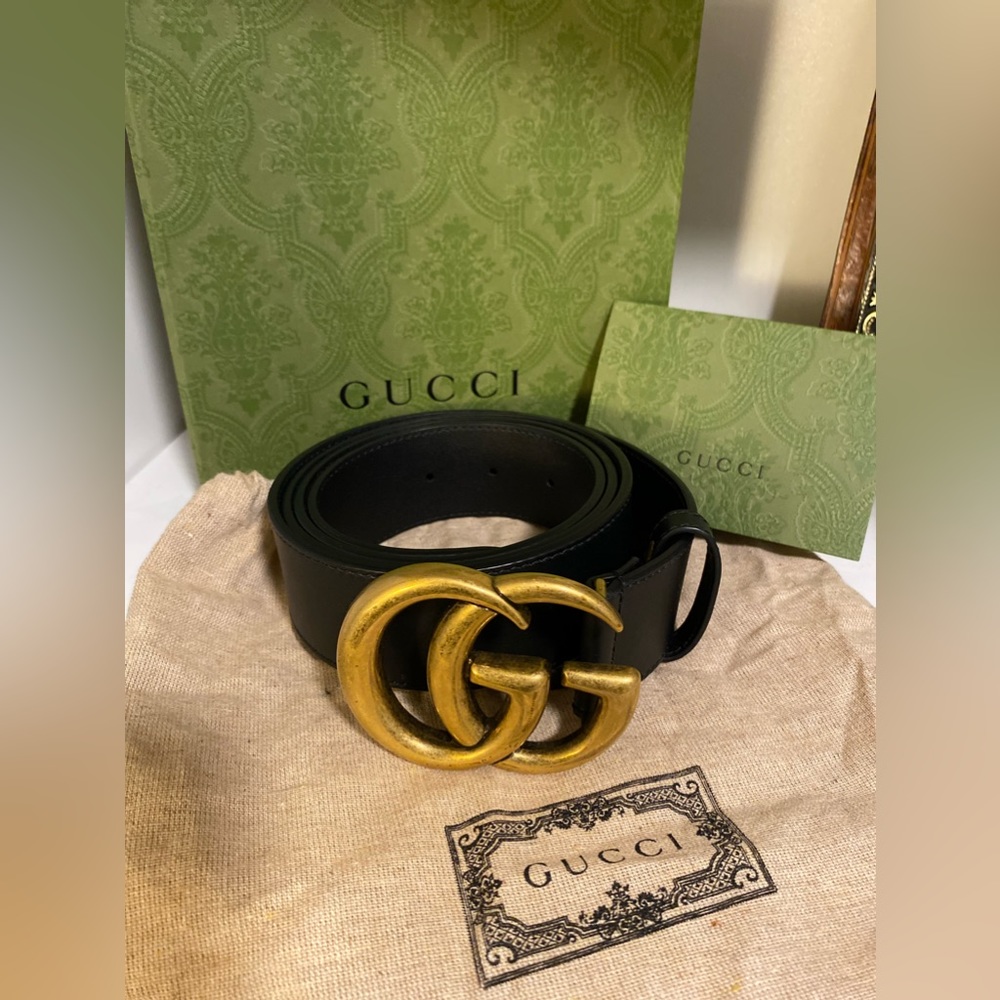 Gucci Wide Leather Belt - SIZE 46 / Size 16 and up - NWT (AUTHENTIC)